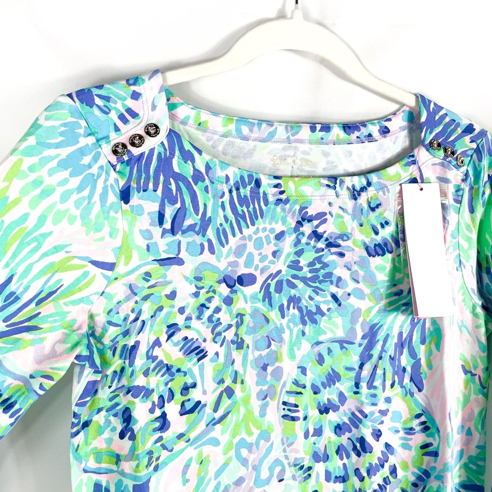Lilly Pulitzer UPF 50+ Sophie Dress Shell of A Party Print Buttons‎ Size S - Picture 3 of 9